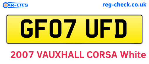 GF07UFD are the vehicle registration plates.