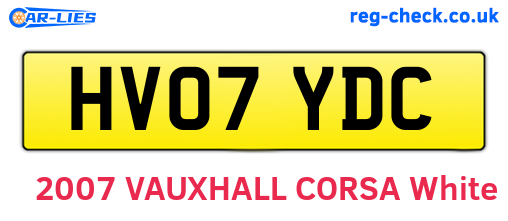 HV07YDC are the vehicle registration plates.