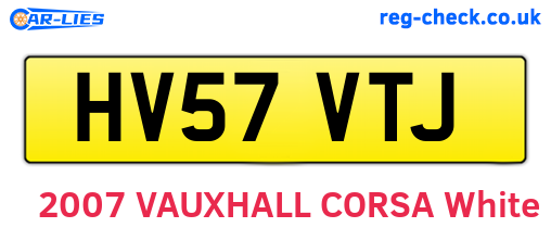 HV57VTJ are the vehicle registration plates.