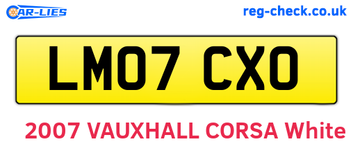 LM07CXO are the vehicle registration plates.