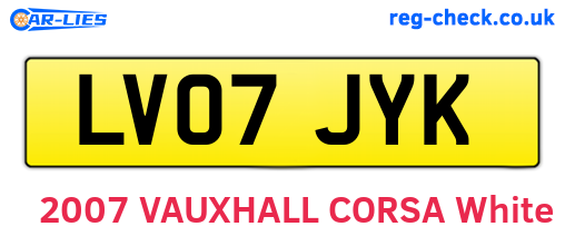 LV07JYK are the vehicle registration plates.
