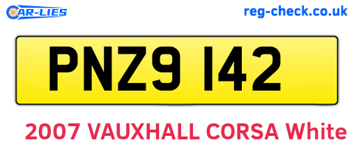PNZ9142 are the vehicle registration plates.