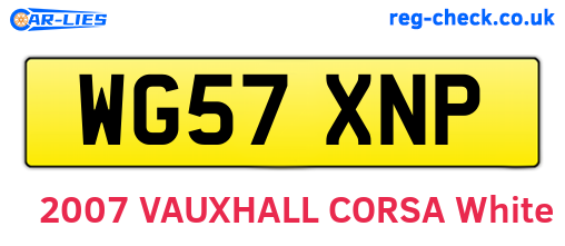 WG57XNP are the vehicle registration plates.