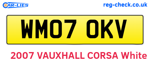 WM07OKV are the vehicle registration plates.