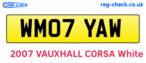 WM07YAW are the vehicle registration plates.