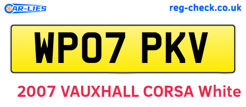 WP07PKV are the vehicle registration plates.