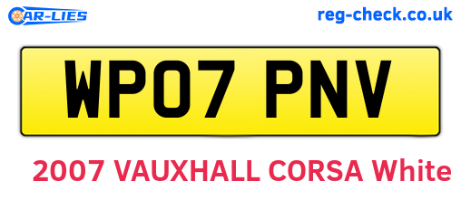 WP07PNV are the vehicle registration plates.