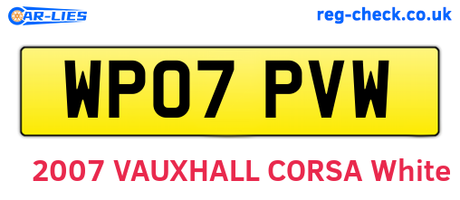 WP07PVW are the vehicle registration plates.