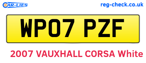 WP07PZF are the vehicle registration plates.
