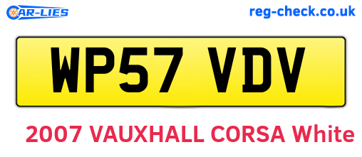 WP57VDV are the vehicle registration plates.