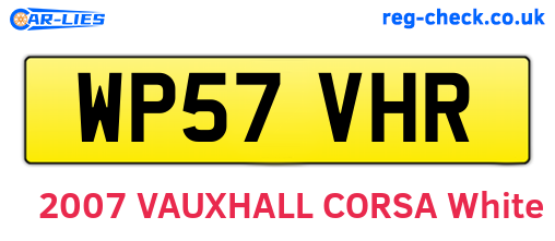 WP57VHR are the vehicle registration plates.