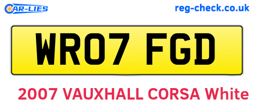 WR07FGD are the vehicle registration plates.