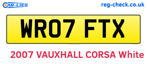 WR07FTX are the vehicle registration plates.