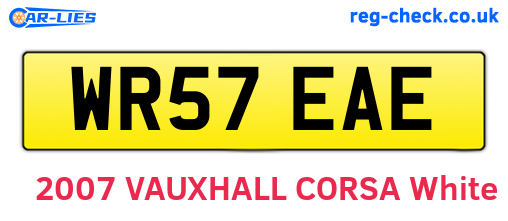 WR57EAE are the vehicle registration plates.