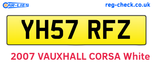 YH57RFZ are the vehicle registration plates.