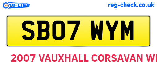 SB07WYM are the vehicle registration plates.