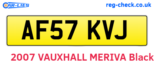 AF57KVJ are the vehicle registration plates.