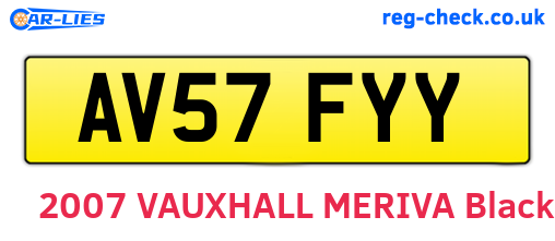 AV57FYY are the vehicle registration plates.