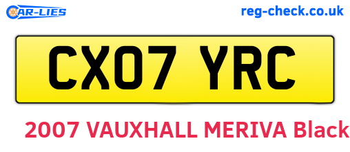 CX07YRC are the vehicle registration plates.