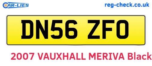DN56ZFO are the vehicle registration plates.