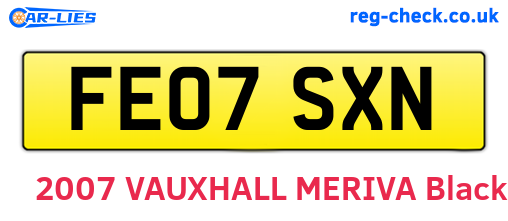 FE07SXN are the vehicle registration plates.
