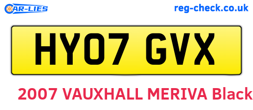 HY07GVX are the vehicle registration plates.