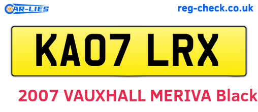 KA07LRX are the vehicle registration plates.