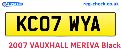 KC07WYA are the vehicle registration plates.