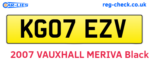 KG07EZV are the vehicle registration plates.