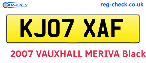KJ07XAF are the vehicle registration plates.
