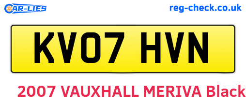 KV07HVN are the vehicle registration plates.