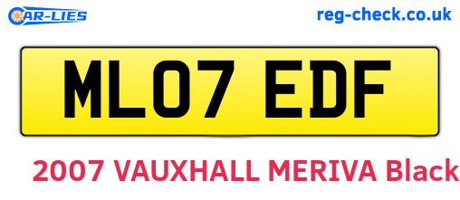 ML07EDF are the vehicle registration plates.