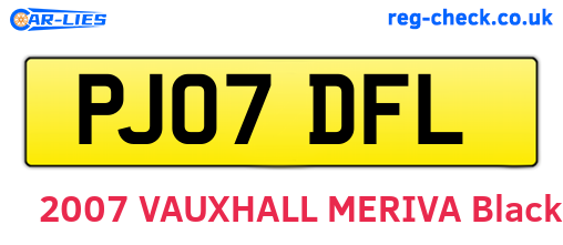 PJ07DFL are the vehicle registration plates.