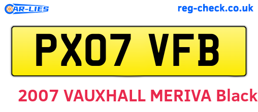 PX07VFB are the vehicle registration plates.