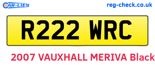 R222WRC are the vehicle registration plates.
