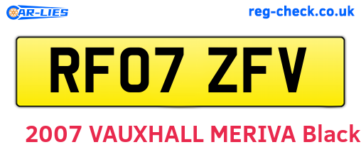 RF07ZFV are the vehicle registration plates.