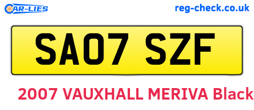 SA07SZF are the vehicle registration plates.