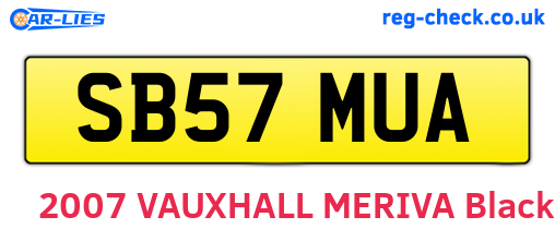 SB57MUA are the vehicle registration plates.