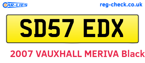 SD57EDX are the vehicle registration plates.