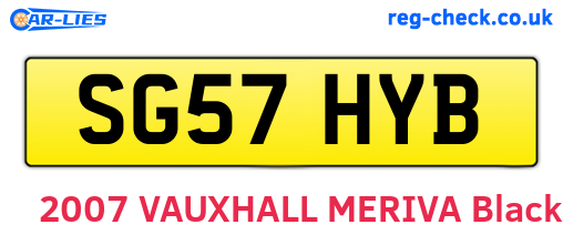 SG57HYB are the vehicle registration plates.