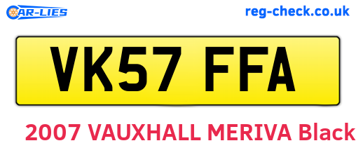 VK57FFA are the vehicle registration plates.