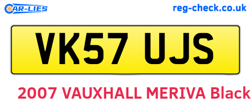 VK57UJS are the vehicle registration plates.