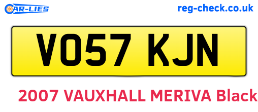 VO57KJN are the vehicle registration plates.
