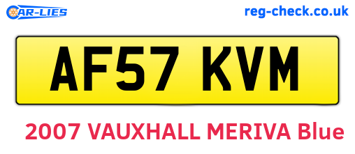AF57KVM are the vehicle registration plates.