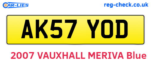 AK57YOD are the vehicle registration plates.