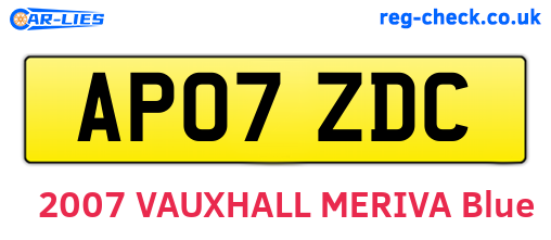 AP07ZDC are the vehicle registration plates.