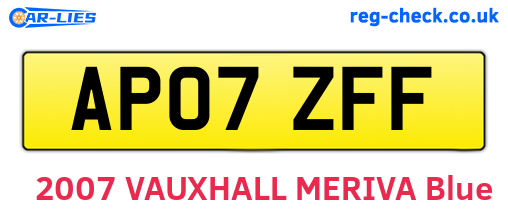 AP07ZFF are the vehicle registration plates.