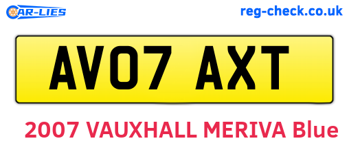 AV07AXT are the vehicle registration plates.
