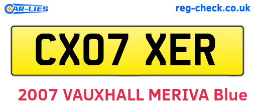 CX07XER are the vehicle registration plates.