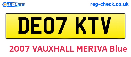 DE07KTV are the vehicle registration plates.